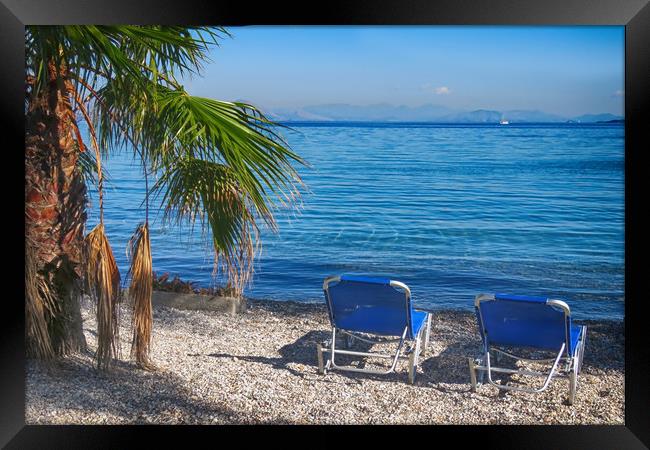 Dassia Beach, Corfu, Greece                        Framed Print by Phil Clements