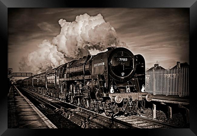 Oliver Cromwell Steam Train Framed Print by Phil Clements