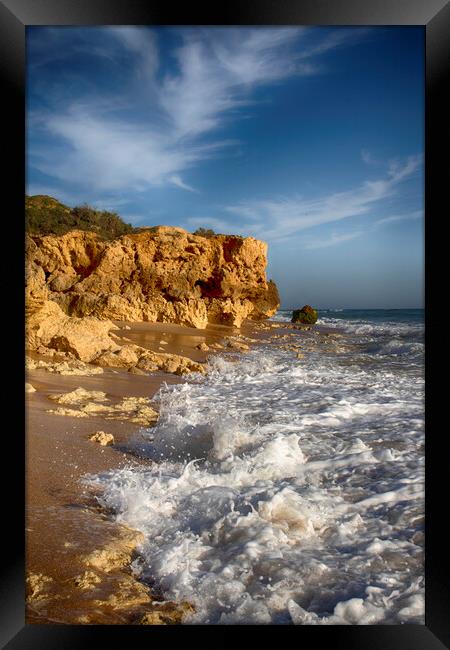 Albufeira, Praia da Oura Beach Framed Print by Phil Clements