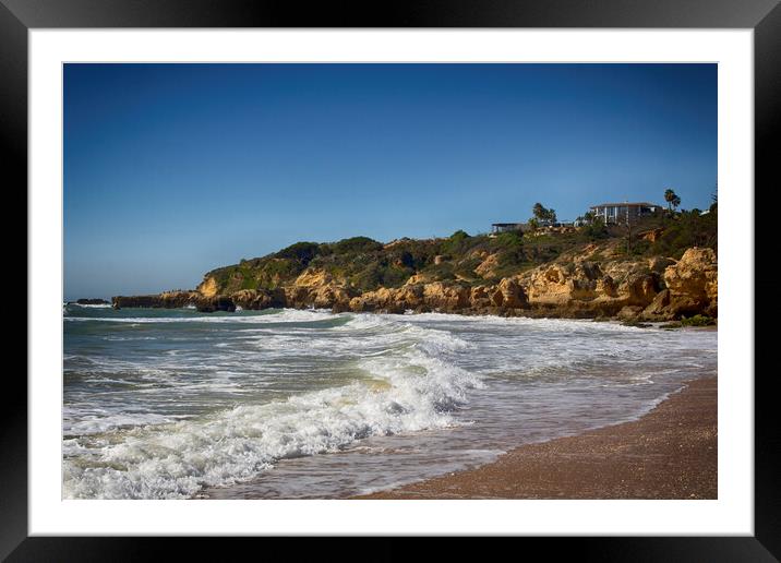 Albufeira, Praia da Oura Beach Framed Mounted Print by Phil Clements