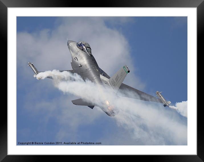 F16 Fighting Falcon Framed Mounted Print by Bernie Condon