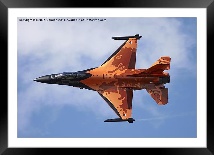Dutch F16 Falcon Framed Mounted Print by Bernie Condon