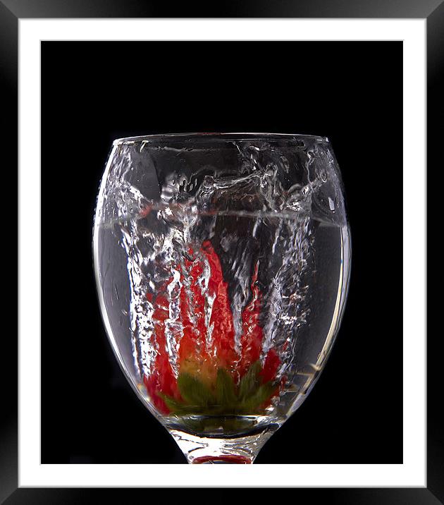 Strawberry Splash Framed Mounted Print by Bernie Condon