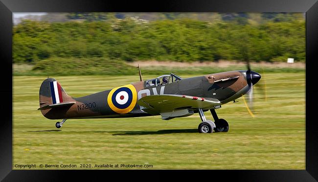 Spitfire Framed Print by Bernie Condon