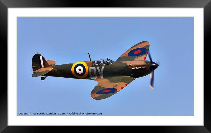 Spitfire Framed Mounted Print by Bernie Condon