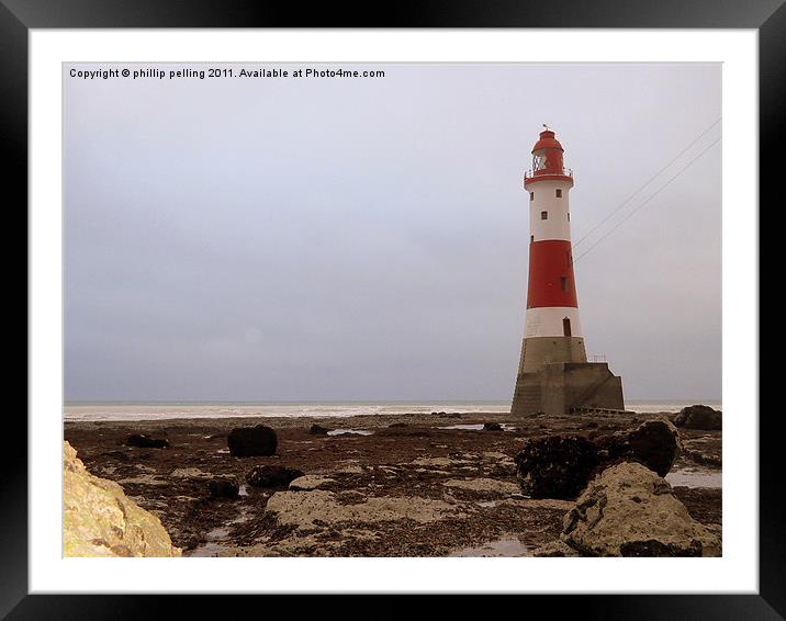 Lighthouse at low tide Framed Mounted Print by camera man