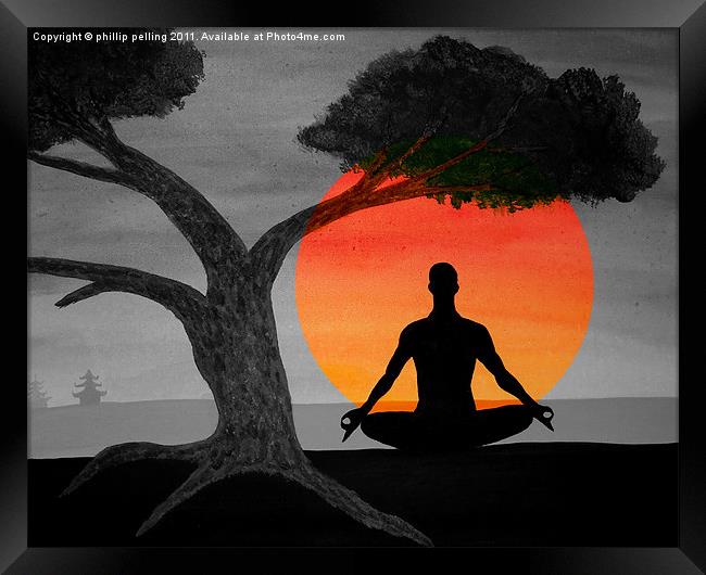 Sunset Meditation. Framed Print by camera man