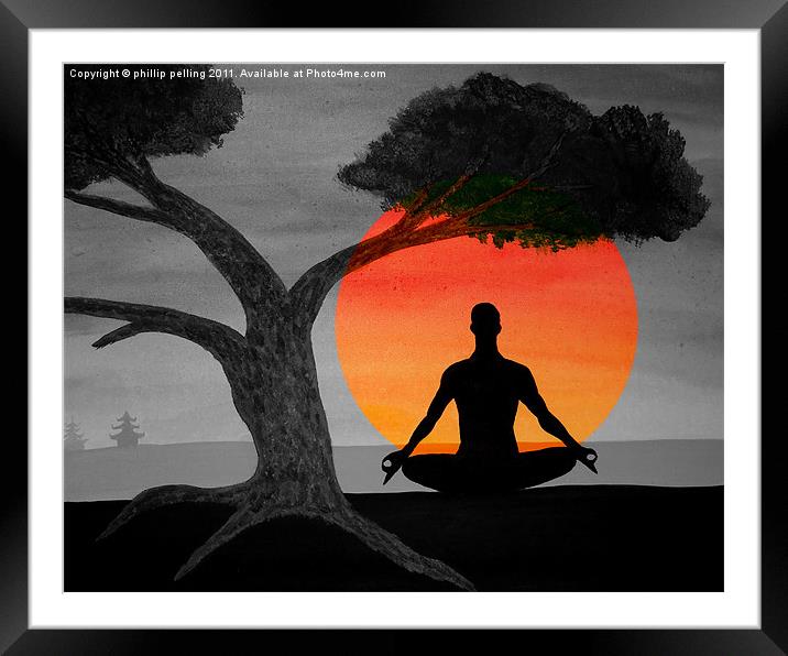Sunset Meditation. Framed Mounted Print by camera man
