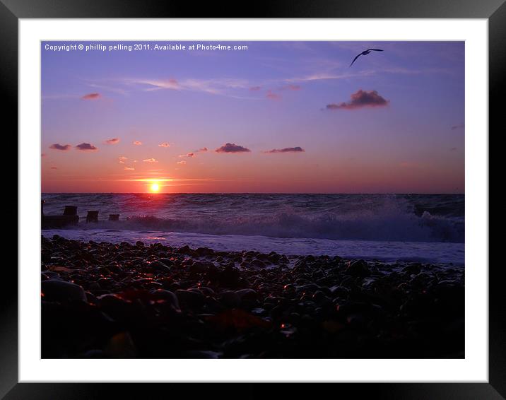 Eastbourne Beach sunrise. Framed Mounted Print by camera man