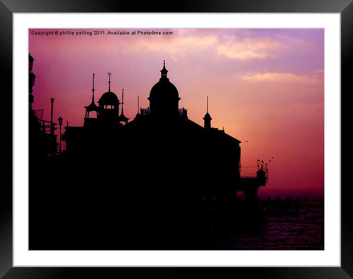 Eastbourne pier silhouette. Framed Mounted Print by camera man