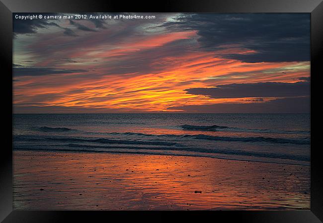 Sunrise sea Framed Print by camera man