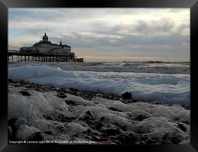 Foam on the Rocks Framed Print by camera man