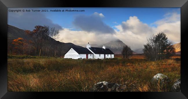Black Rock Cottage. Framed Print by Rob Turner
