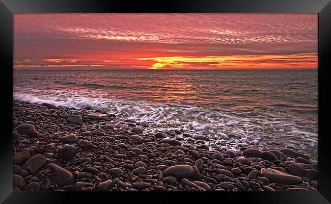 Devon Sunset. Framed Print by paul cowles