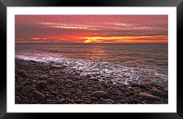 Devon Sunset. Framed Mounted Print by paul cowles