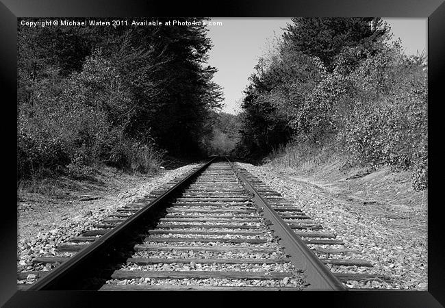 Black and White Railroad Framed Print by Michael Waters Photography