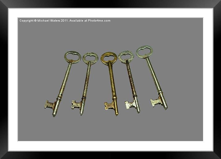 Skeleton Keys Framed Mounted Print by Michael Waters Photography
