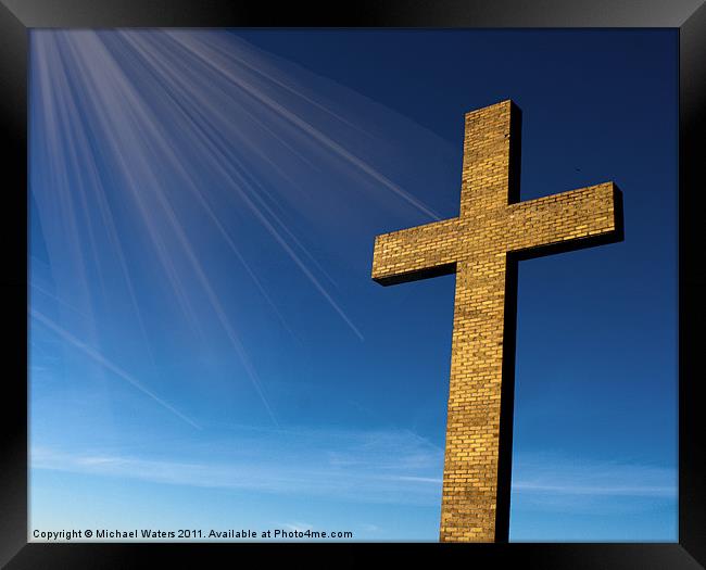 Heaven's Cross Framed Print by Michael Waters Photography