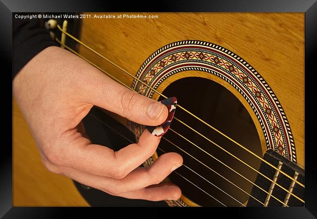Guitar Picking Framed Print by Michael Waters Photography