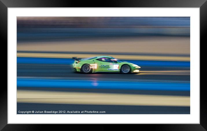 Racing Ferrari Framed Mounted Print by Julian Bowdidge