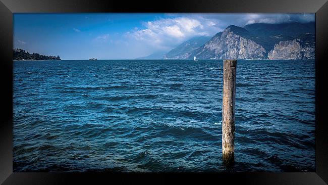 Holiday post from Lake Garda Framed Print by Julian Bowdidge