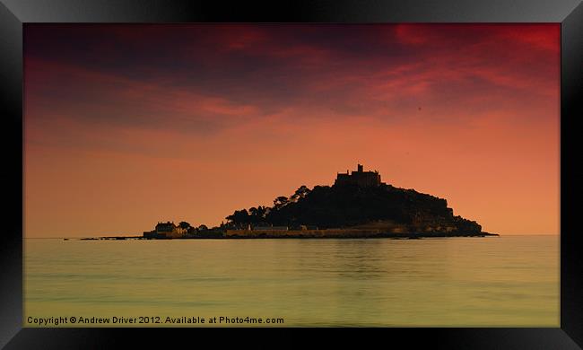 Sunset at the Mount Framed Print by Andrew Driver