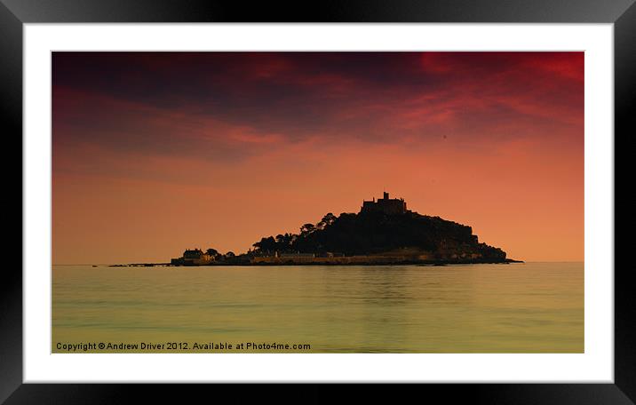 Sunset at the Mount Framed Mounted Print by Andrew Driver