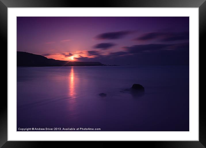 Blue sunrise Framed Mounted Print by Andrew Driver