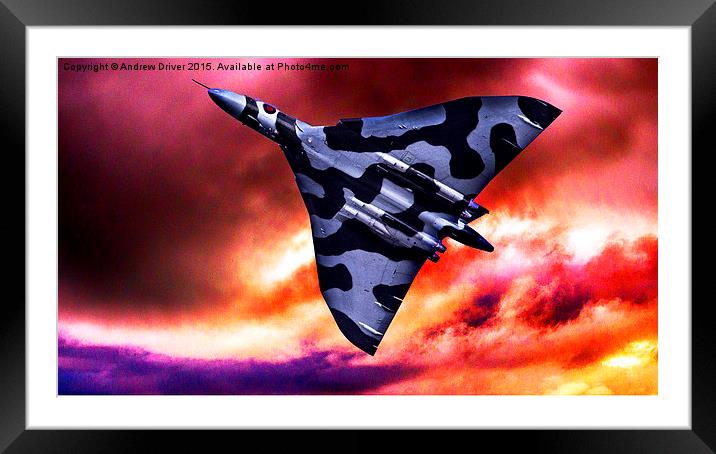  Vulcan Sunset Framed Mounted Print by Andrew Driver