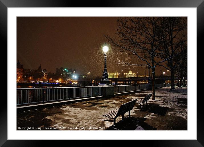 Benches Framed Mounted Print by Craig Cheeseman