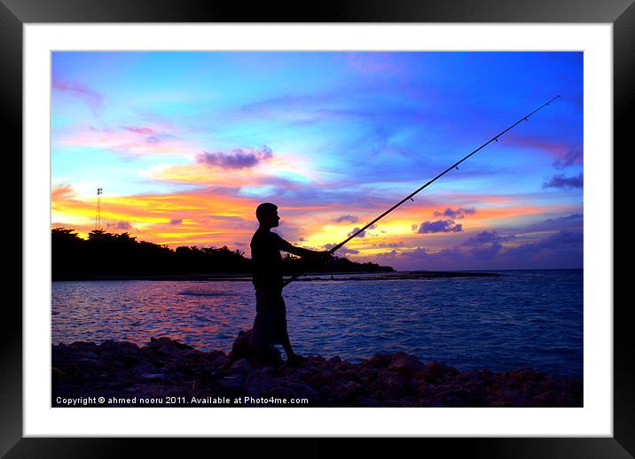 Fisherman Framed Mounted Print by David Maldives