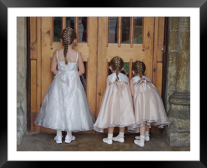 Three Little Bridesmaids Framed Mounted Print by Alan Kirkby