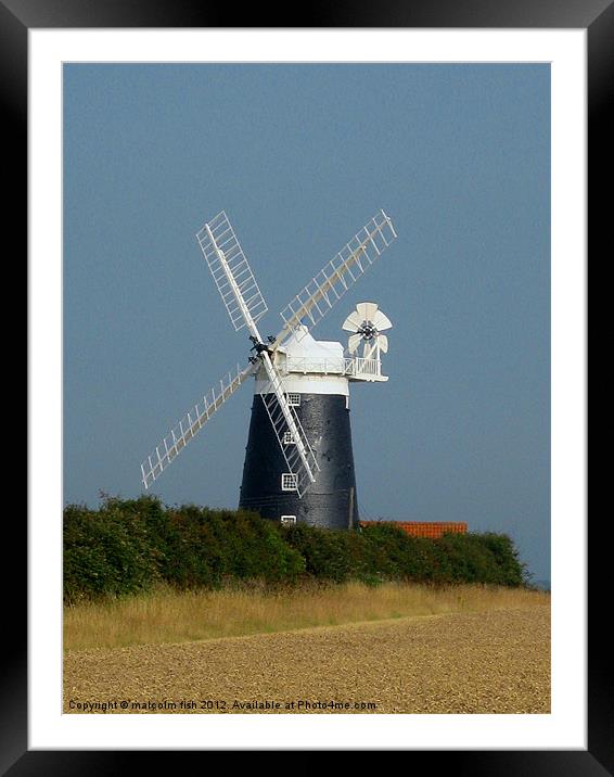 Windmill At Burnham Overy Staithe Framed Mounted Print by malcolm fish