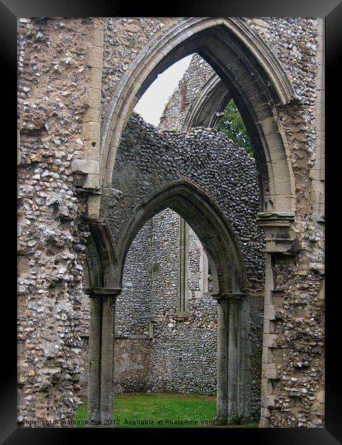 Creake Abbey Arches Framed Print by malcolm fish