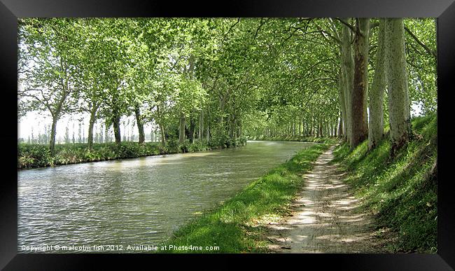 THE CANAL DU MIDI. Framed Print by malcolm fish