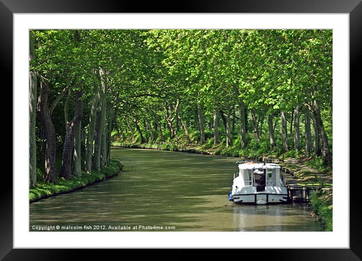 MOORED FOR LUNCH Framed Mounted Print by malcolm fish