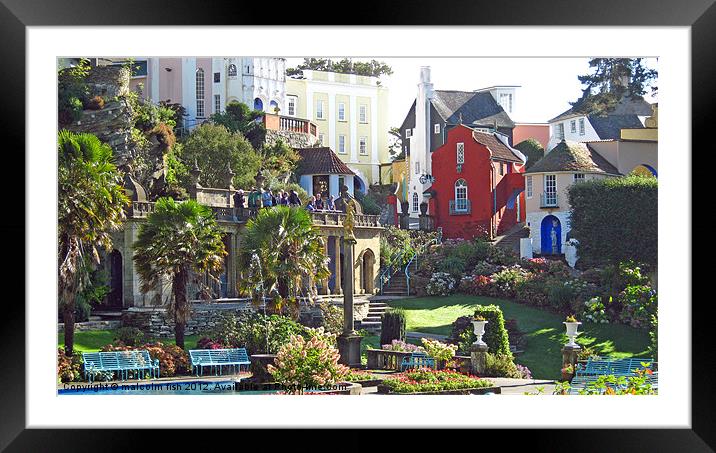 Crazy Village Of Portmeirion. Framed Mounted Print by malcolm fish