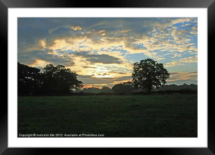 Autumn Sunrise Framed Mounted Print by malcolm fish