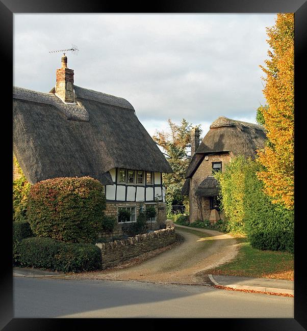 COTSWOLD COTTAGES. Framed Print by malcolm fish