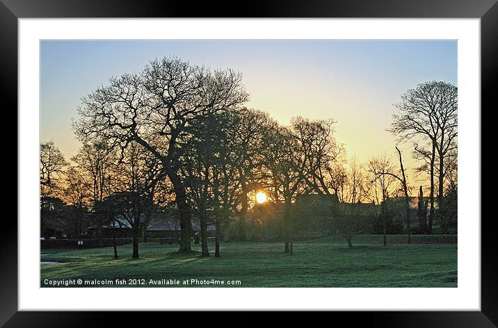 SUNRISE OVER CLUB HOUSE. Framed Mounted Print by malcolm fish