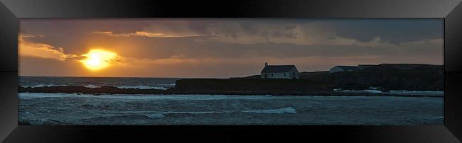 Sunset at Porth Cwyfan Framed Print by malcolm fish