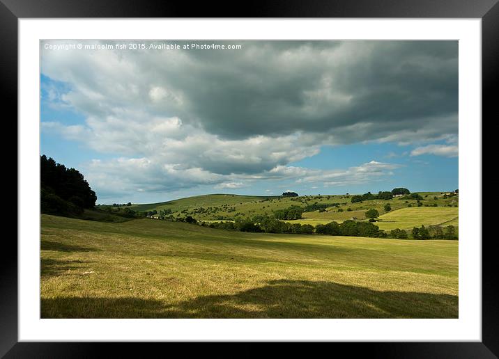  clouds and shadows Framed Mounted Print by malcolm fish