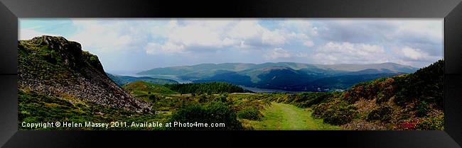 Pretty View on descent of Cader Idris Framed Print by Helen Massey