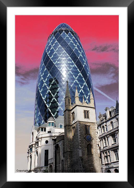 The Gherkin, London Framed Mounted Print by Jasna Buncic