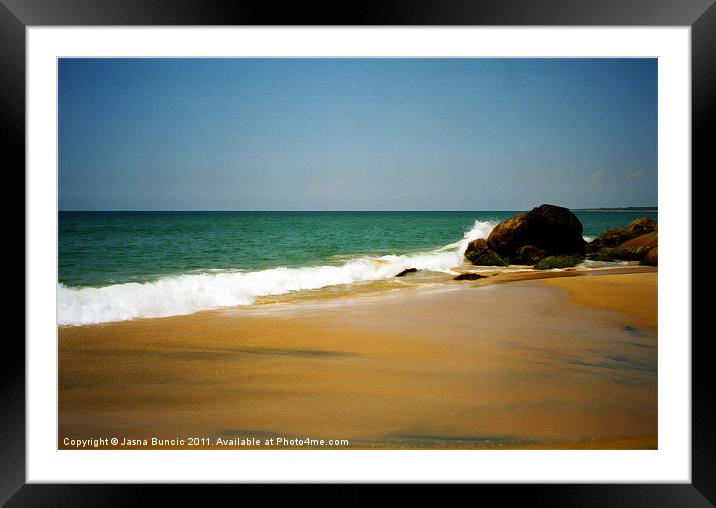 Tropical sandy beach Framed Mounted Print by Jasna Buncic