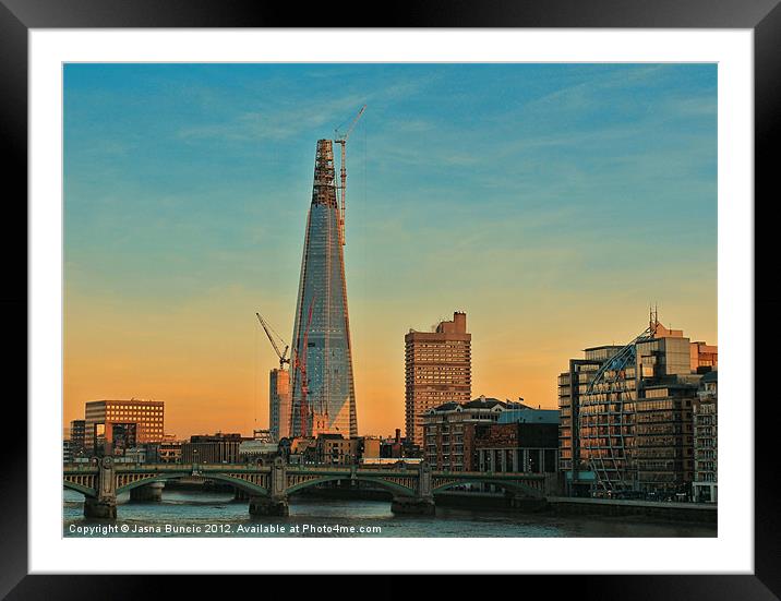 Building The Shard Framed Mounted Print by Jasna Buncic