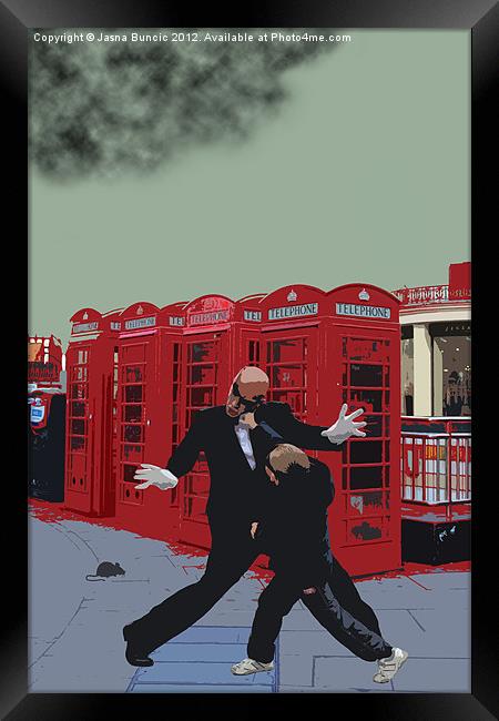London Matrix, Punching Mr Smith Framed Print by Jasna Buncic