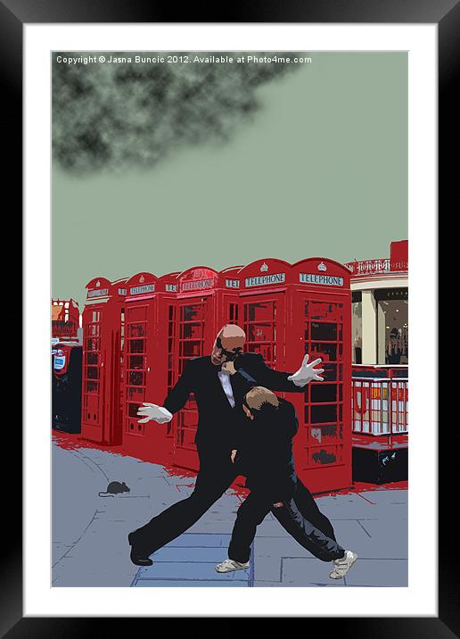 London Matrix, Punching Mr Smith Framed Mounted Print by Jasna Buncic
