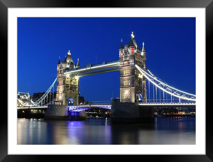 Tower Bridge at night Framed Mounted Print by Jasna Buncic