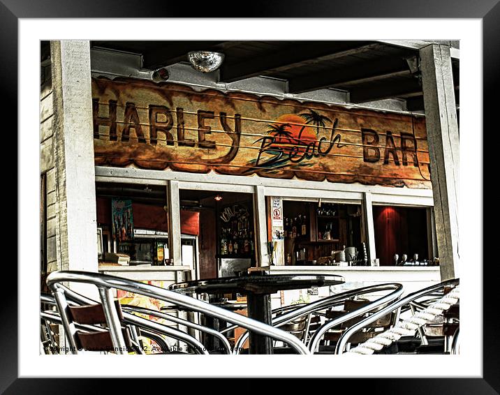 Harley Beach Bar Framed Mounted Print by Jasna Buncic